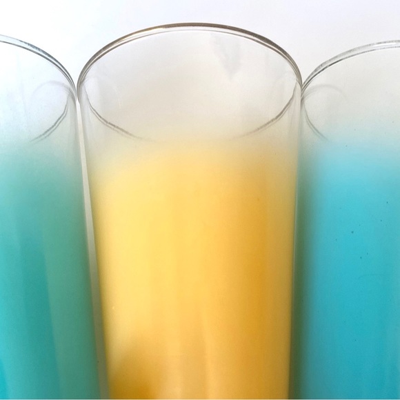 Mid Century Glasses Cocktail Blendo Ombré Tumblers West Virginia Blue Yellow - Picture 4 of 4